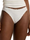 Ralph Lauren Women's Cotton & Lace Jersey Hipster Brief Underwear 4l0077 In White