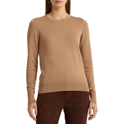Ralph Lauren Lauren  Cotton Blend Sweater In Classic Camel