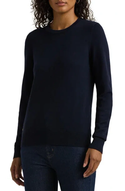 Ralph Lauren Lauren  Cotton & Modal Crewneck Sweater In Lauren Navy