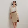 Ralph Lauren Women's Cotton-blend Boucle Pencil Skirt In Tan/cream Multi