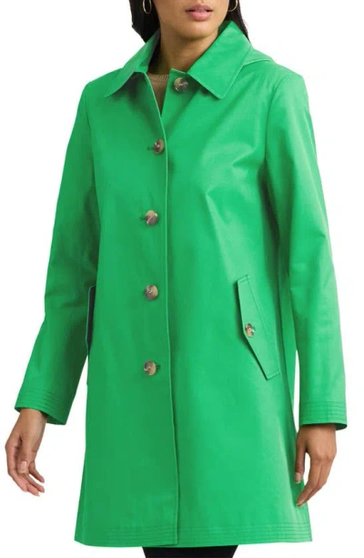Ralph Lauren Cotton Blend Coat With Removable Hood In Green Topaz