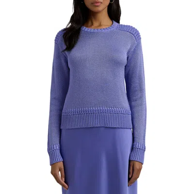 Ralph Lauren Lauren  Cotton Blend Crewneck Sweater In Wild Iris