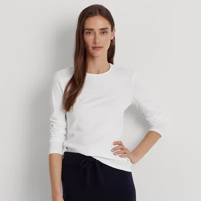 Ralph Lauren Cotton-blend Long-sleeve Top In White