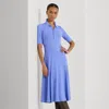 Ralph Lauren Cotton-blend Polo Dress In Wild Iris