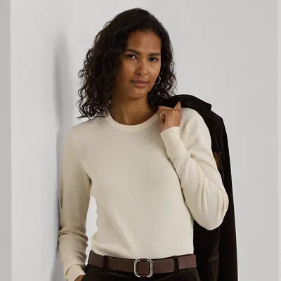 Ralph Lauren Cotton-blend Sweater In Mascarpone Cream