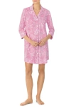 Ralph Lauren Paisley Cotton Jersey Sleep Shirt In Pink Paisley