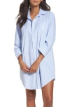 Ralph Lauren Lauren  Cotton Poplin Sleep Shirt In Stripe Windsor Navy/white