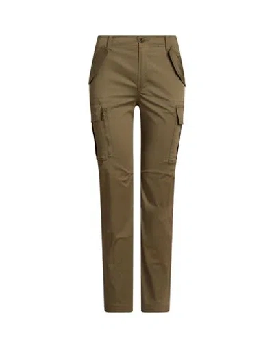 Ralph Lauren Lauren  Cotton Sateen Cargo Pant Woman Pants Military Green Size 8 Cotton, Elastane