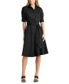 Ralph Lauren Cotton Shirtdress In Black