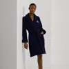 Ralph Lauren Cotton Terry Shawl-collar Robe In Navy
