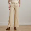 Ralph Lauren Cotton Twill Wide-leg Pant In Ivory Beige
