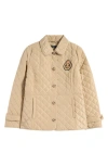 Ralph Lauren Lauren  Crested Quilted Jacket In Birch Tan