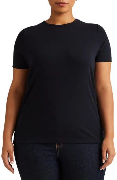 Ralph Lauren Lauren  Crewneck Stretch Cotton T-shirt In Lauren Navy