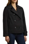 Ralph Lauren Lauren  Crop Cotton Blend Trench Coat In Black