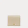 Ralph Lauren Crosshatch Leather Compact Wallet In Birch Tan