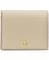 Ralph Lauren Crosshatch Leather Compact Wallet In Birch Tan