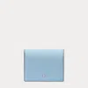 Ralph Lauren Crosshatch Leather Compact Wallet In Sky Blue