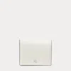 Ralph Lauren Crosshatch Leather Compact Wallet In Soft White