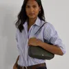 Ralph Lauren Crosshatch Leather Medium Danni Bag In Dark Olive