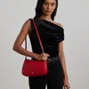 Ralph Lauren Crosshatch Leather Medium Danni Bag In Festive Red