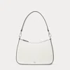 Ralph Lauren Crosshatch Leather Medium Danni Bag In White