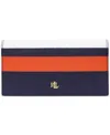 Ralph Lauren Crosshatch Leather Slim Wallet In Multi