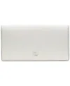 Ralph Lauren Crosshatch Leather Slim Wallet In Soft White