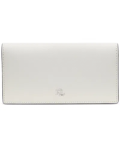 RALPH LAUREN CROSSHATCH LEATHER SLIM SNAPPED-CLOSURE WALLET
