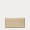 Ralph Lauren Crosshatch Leather Slim Wallet In Birch Tan