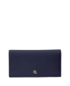 Ralph Lauren Crosshatch Leather Slim Wallet In Refined Navy