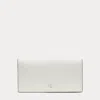 Ralph Lauren Crosshatch Leather Slim Wallet In Soft White