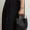 Ralph Lauren Crosshatch Small Reese Bucket Bag In Black