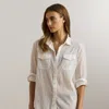 Ralph Lauren Crushed Cotton Camp Shirt Cover-up In White