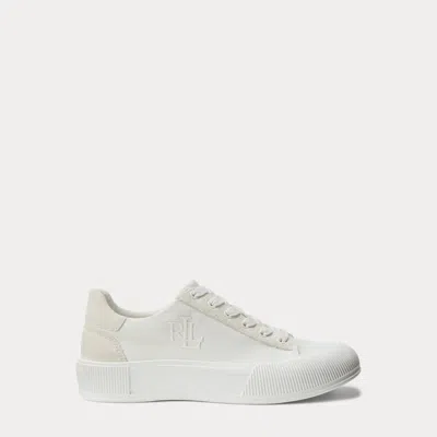 Ralph Lauren Women's Daisie Lace-up Low-top Sneakers In Snow White,club House Cream