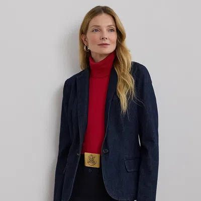 Ralph Lauren Women's Denim Blazer In Rinse Wash
