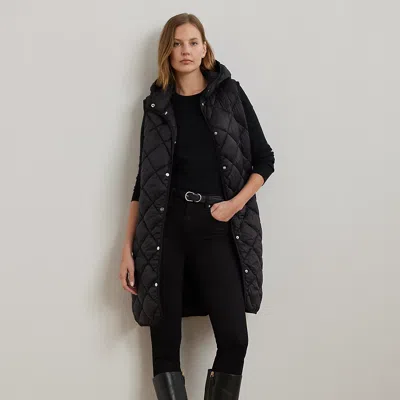 Ralph Lauren Diamond-quilted Hooded Vest In Black