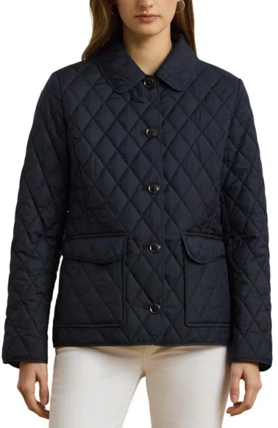 Ralph Lauren Lauren  Diamond Quilted Jacket In Dark Navy