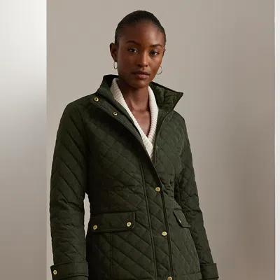 Ralph Lauren Diamond-quilted Mockneck Jacket In Litchfield Loden