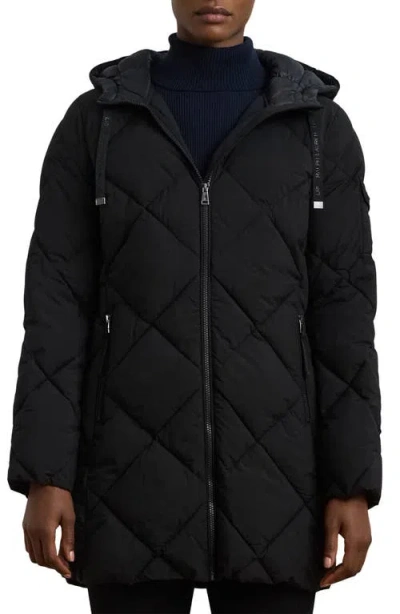 Lauren Ralph Lauren Diamond Quilted Parka In Black