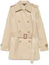 Ralph Lauren Double-breasted Belted Trench Coat In Nude