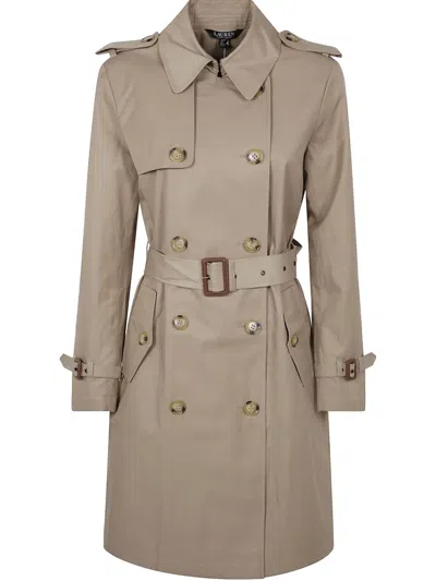 Ralph Lauren Double-breasted Coat In Nude