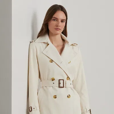 Ralph Lauren Belted Trench Coat In Cream