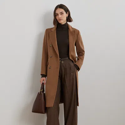Ralph Lauren Double-breasted Wool-blend Coat In New Vicuna