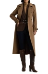 Ralph Lauren Lauren  Double Breasted Wool Blend Trench In New Vicuna