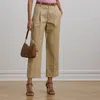 Ralph Lauren Double-faced Stretch Cotton Ankle Pant In Birch Tan