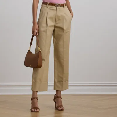 Ralph Lauren Double-faced Stretch Cotton Ankle Pant In Birch Tan