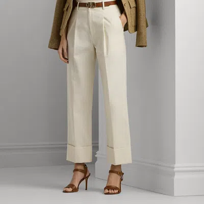 Lauren Ralph Lauren Double-faced Stretch Cotton Ankle Pant In Mascarpone Cream