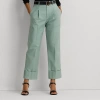 Ralph Lauren Double-faced Stretch Cotton Ankle Pant In Soft Laurel