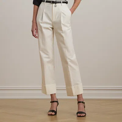 Ralph Lauren Double-faced Stretch Cotton Ankle Pant In White