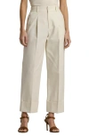 Ralph Lauren Lauren  Double Faced Stretch Cotton Ankle Pants In Mascarpone Cream